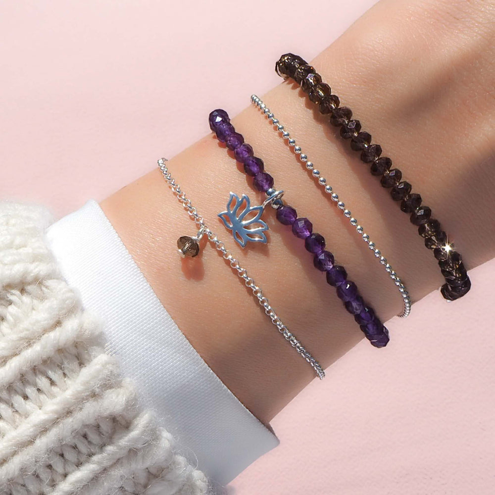 Armband Edelstein rauchquarz armbandset mit Heilsteinschmuck amethystarmband anti stress armband edelsteinset schmuck kaufen
