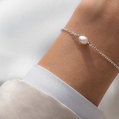 Hochzeitsschmuck Armband Braut Silberarmband Perle Hochzeitskleid Armband Perlenkette ovale perle armband