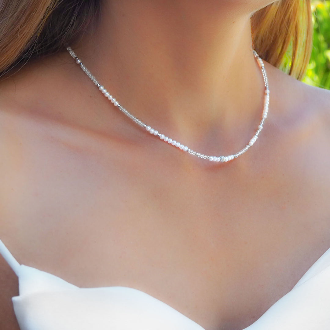 Choker Perlenkette Hochzeit Brautschmuck Kette brautkleid Perlenkette Bergkristallkette halskette braut Perlenkette Brautschmuck Hochzeitsschmuck Kette