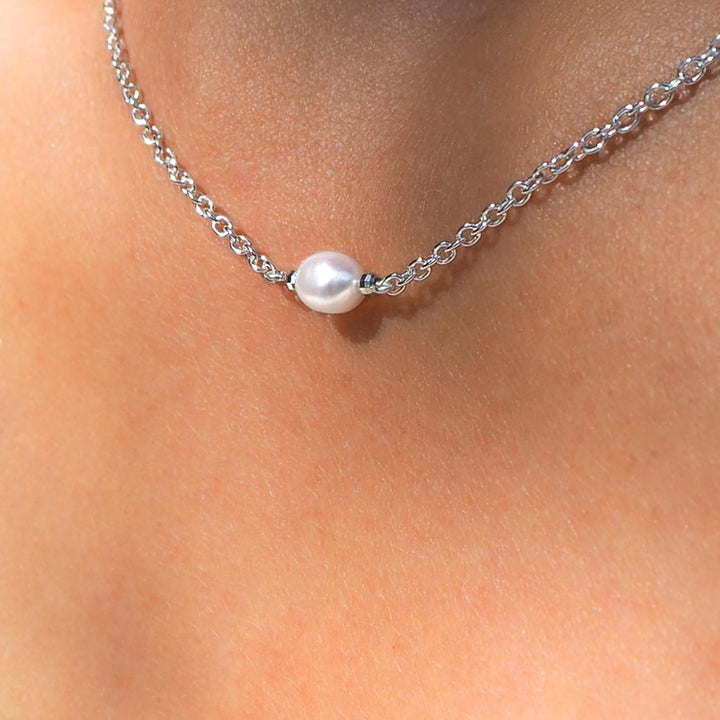 Perlenkette Halskette mit Perle Hochzeitschmuck Brautkleid Schmuck Brautschmuck Brautkette Perlenkette ovale perlenkette silber Hochzeitschmuck Brautkette oval