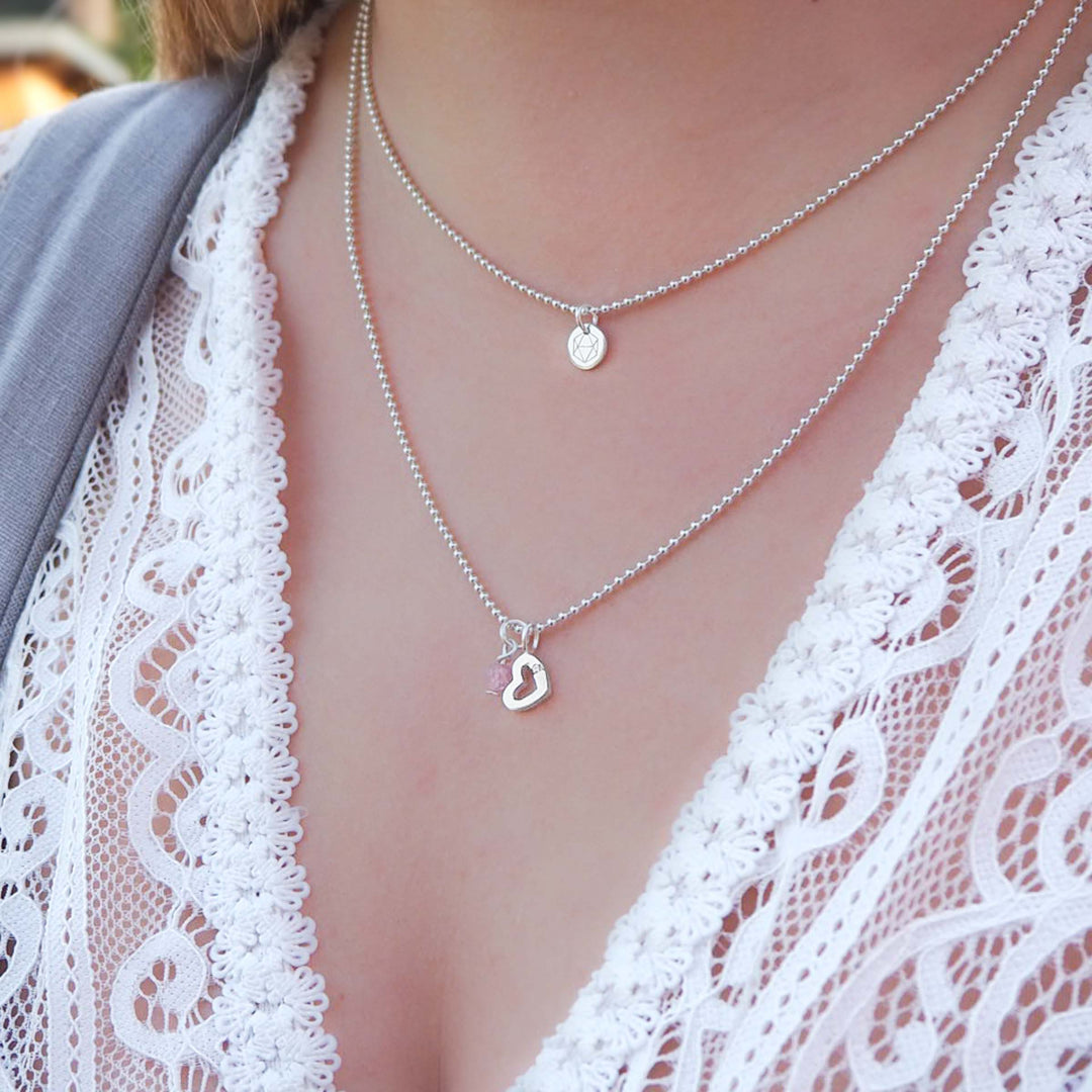 TRACHTENKOLLEKTION: TIARA Kugelkette "Heart" mit Rosenquarz (verschiedene Längen)