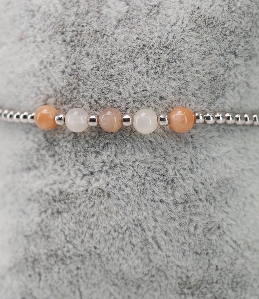 Mondstein Armband mit Silber rhodiniert Zartes Schmuckstück Kette Geschenk Weihnachten Frau