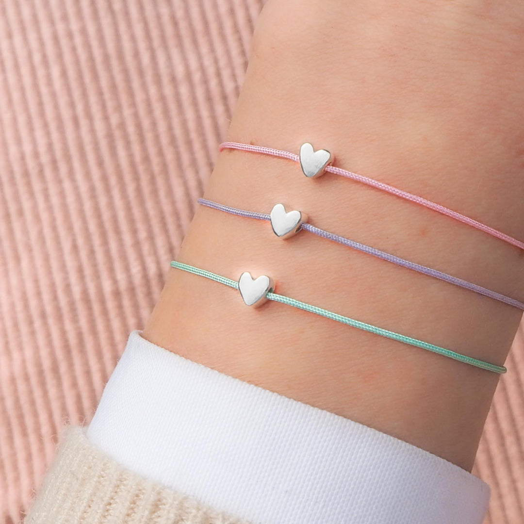 Stoffarmband Grßenverstellbar, rosa herzarmband lila armkette stoff mit herz