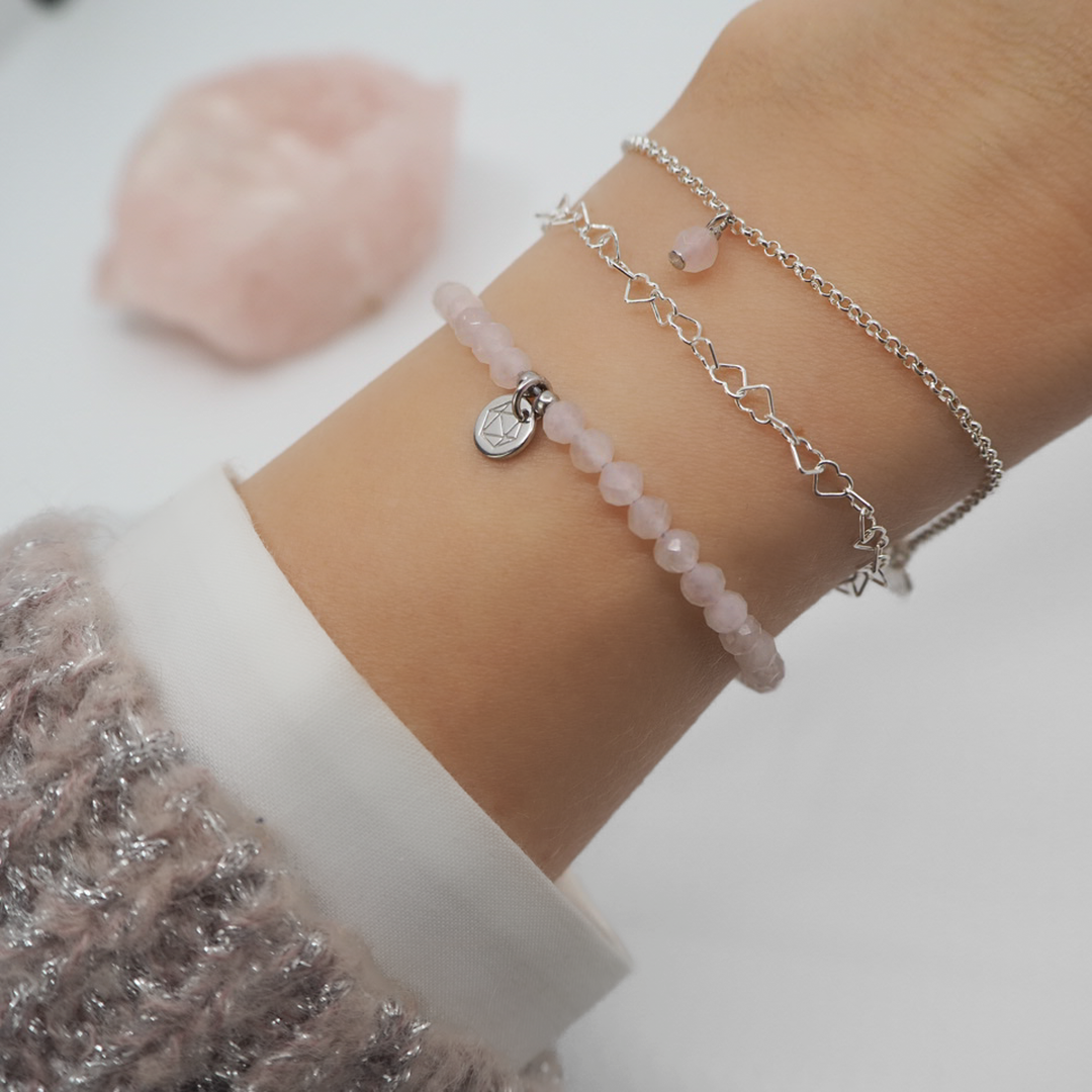 Rosenquarzschmuck set armketten Schmuckset edelstein aquamarin rosenquarzkette, Tiffany armband edelstein, perlenarmband aquamarinkette rosenquarzkette herzarmband armkette heilstein rosenquarz armband