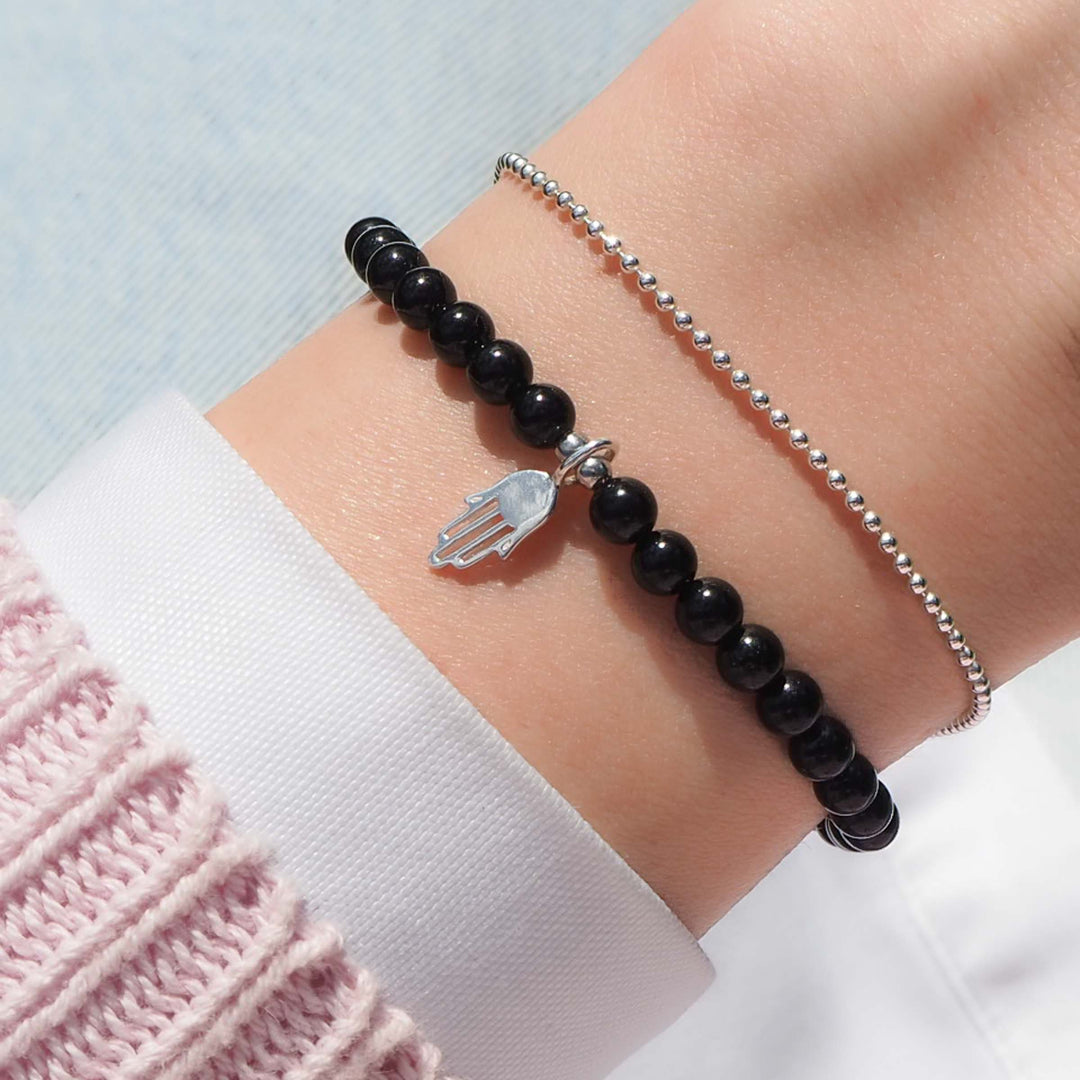 Armbandset Turmalin Edelsteinarmband schwarzer Schörl Schutzstein Silberschmuck mit Edelstein Geschenk Geburtstag Schmuck Turmalinschmutz Edelstein für schutz kugelarmband silber
