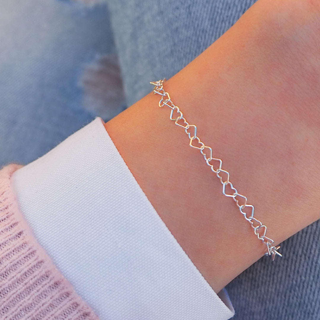 Silberarmband Herz mit Edelstein, Edelsteinschmuck Amazonit Silberkette Edelstein türkis