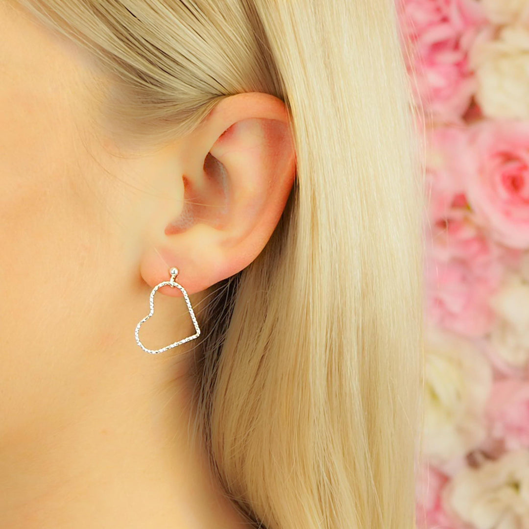 herzohrringe valentinstags geschenk frau schmuck ohrringe aus silber herz, herzschmuck ohrringe mit herz silber funkelnder herzschmuck